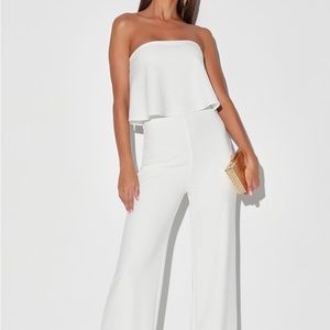 Lulus strapless jumpsuit what lovers do